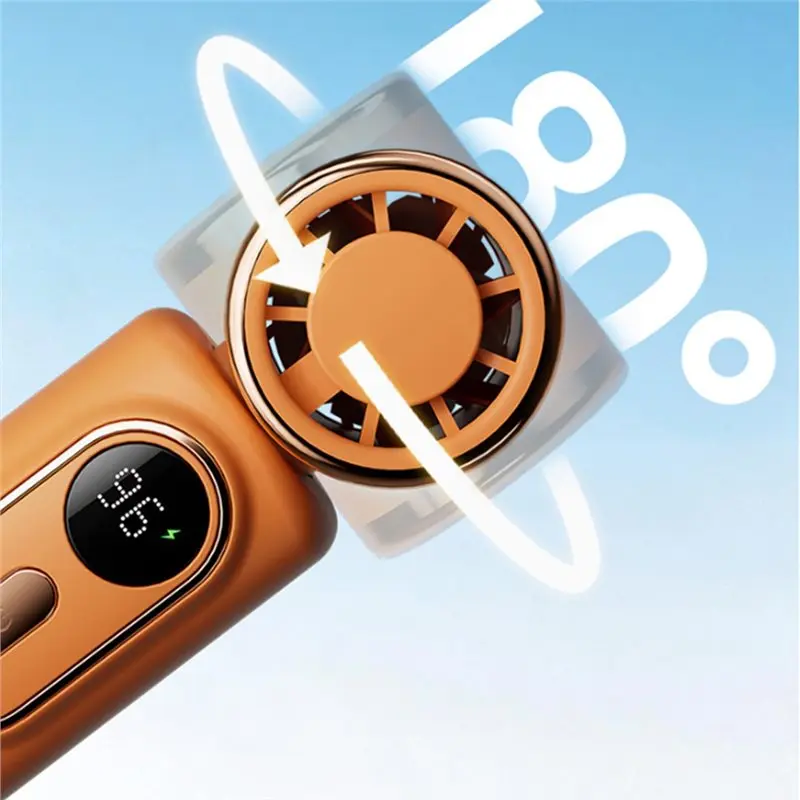 BABZ Portable Handheld Fan with Built-in Clip, 5-Speed Adjustable LED Display, USB-C Rechargeable Personal Fan for Travel,