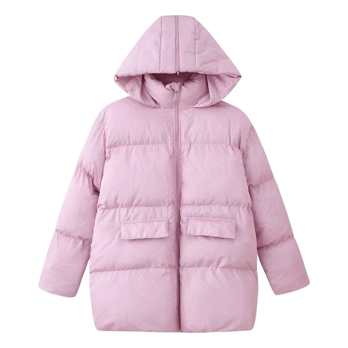 منتجات الشتاء الأوروبية والأمريكية الجديدة، معطف قطني سميك مطبوع بغطاء للرأس عصري وبسيط ولطيف للطلاب #2