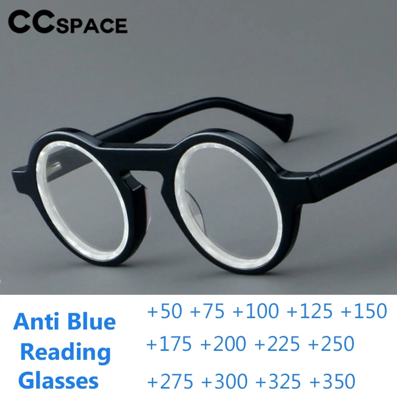 Acetate Anti Blue Light Reading Glasses High Quality Spring Hinge Retro Optical Presbyopic Eyeglass +25+100+150+200+350 300968