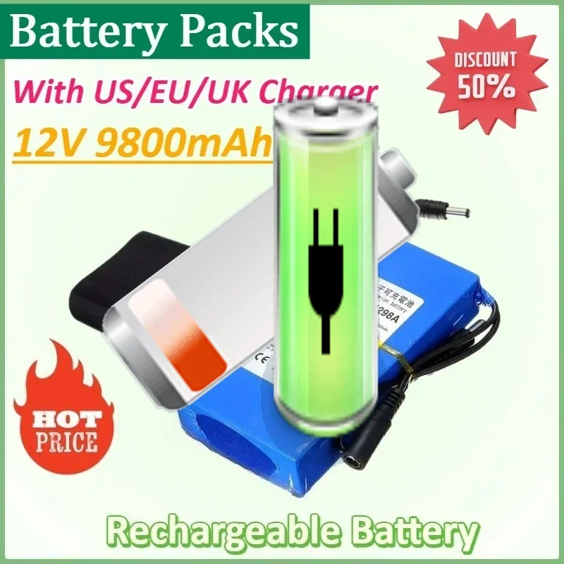 

DC 12V 9800mAh Lithium Rechargeable Battery for LED Solar Energy Storage Street Lamp monitoring motor equipment Battery Packs