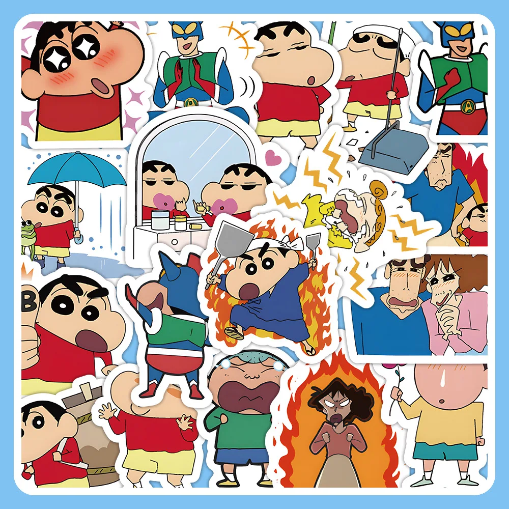 120pcs Crayon Shin-chan Graffiti Sticker Luggage Computer Cartoon Notebook Waterproof Decorative Stickers