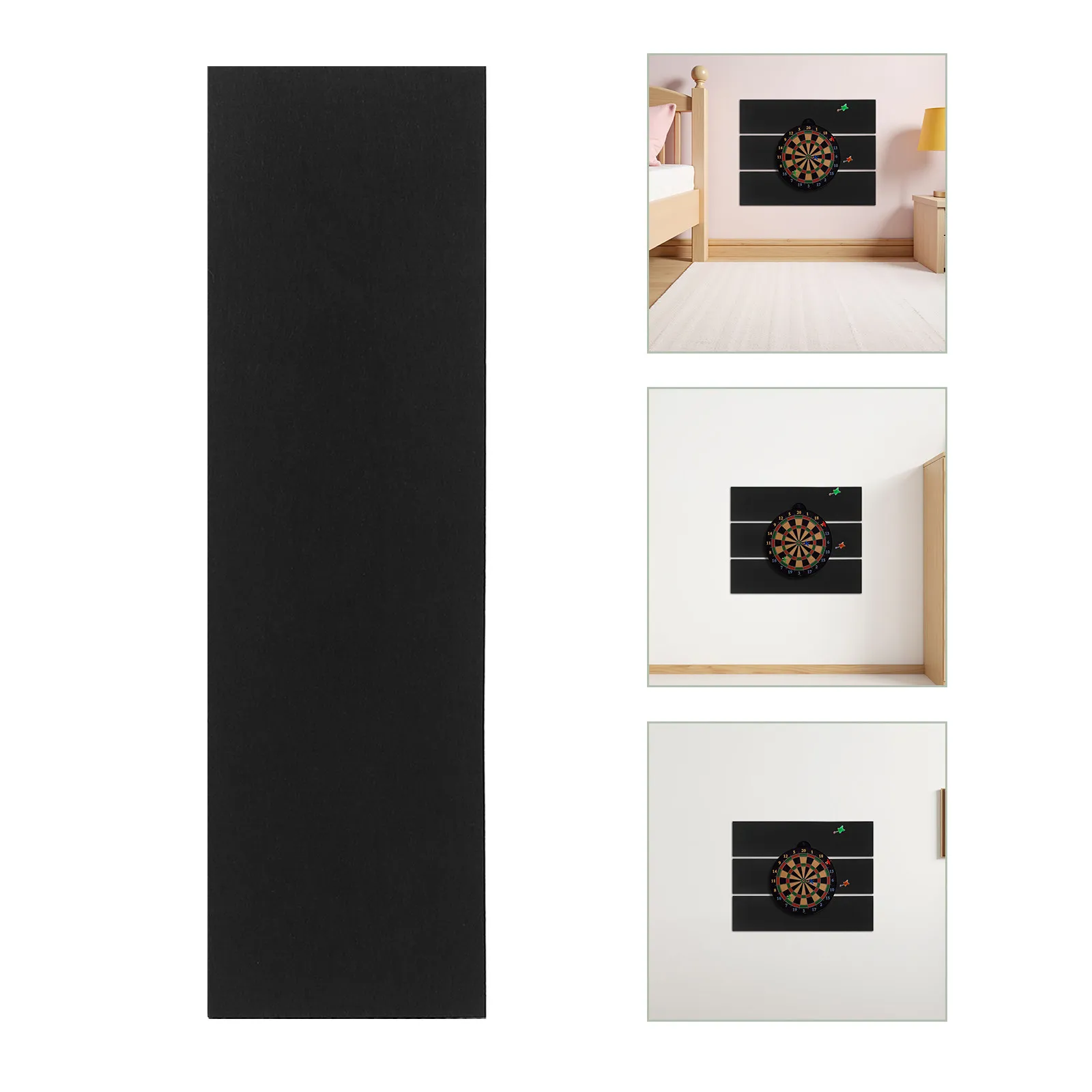 

2Pcs Dart Board Wall Protection Felt Panel 35.4x11.8x0.4inch Anti-Collision Cushioning Game Room Dartboard Backer Removable