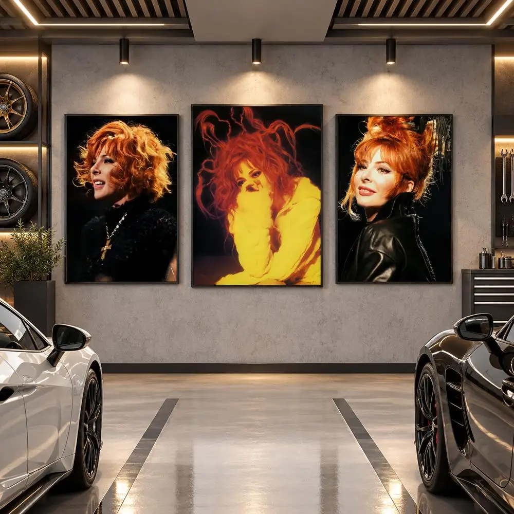 M-Mylene Farmer Singer Poster Wall Art Sticker For Living Room Bedroom Bar Home Decor Mural Painting Decoration