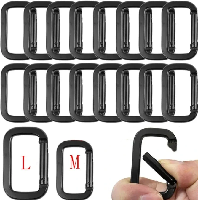 Carabiner Buckles Snap Hooks Keychain Square Ring Spring Clip Outdoor Gear Backpack Accessories Camping Equipment