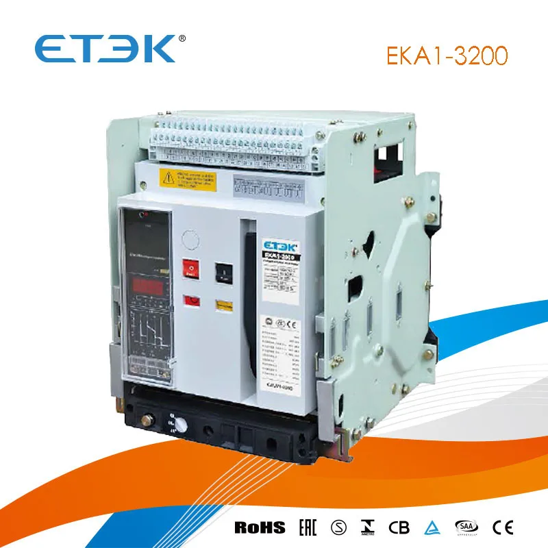 ETEK EKA1-1600MD 4P 1000A 1250A 1600A Icu:65KA Ics:50KA Drawout Type Mini ACB Air Circuit Breaker with Intertek CB Approval