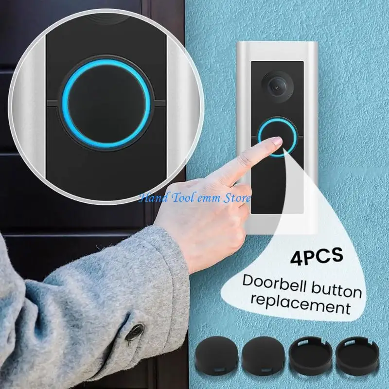 H37F Modern Rubber Doorbell Button With Screws Upgraded For Any Entrance