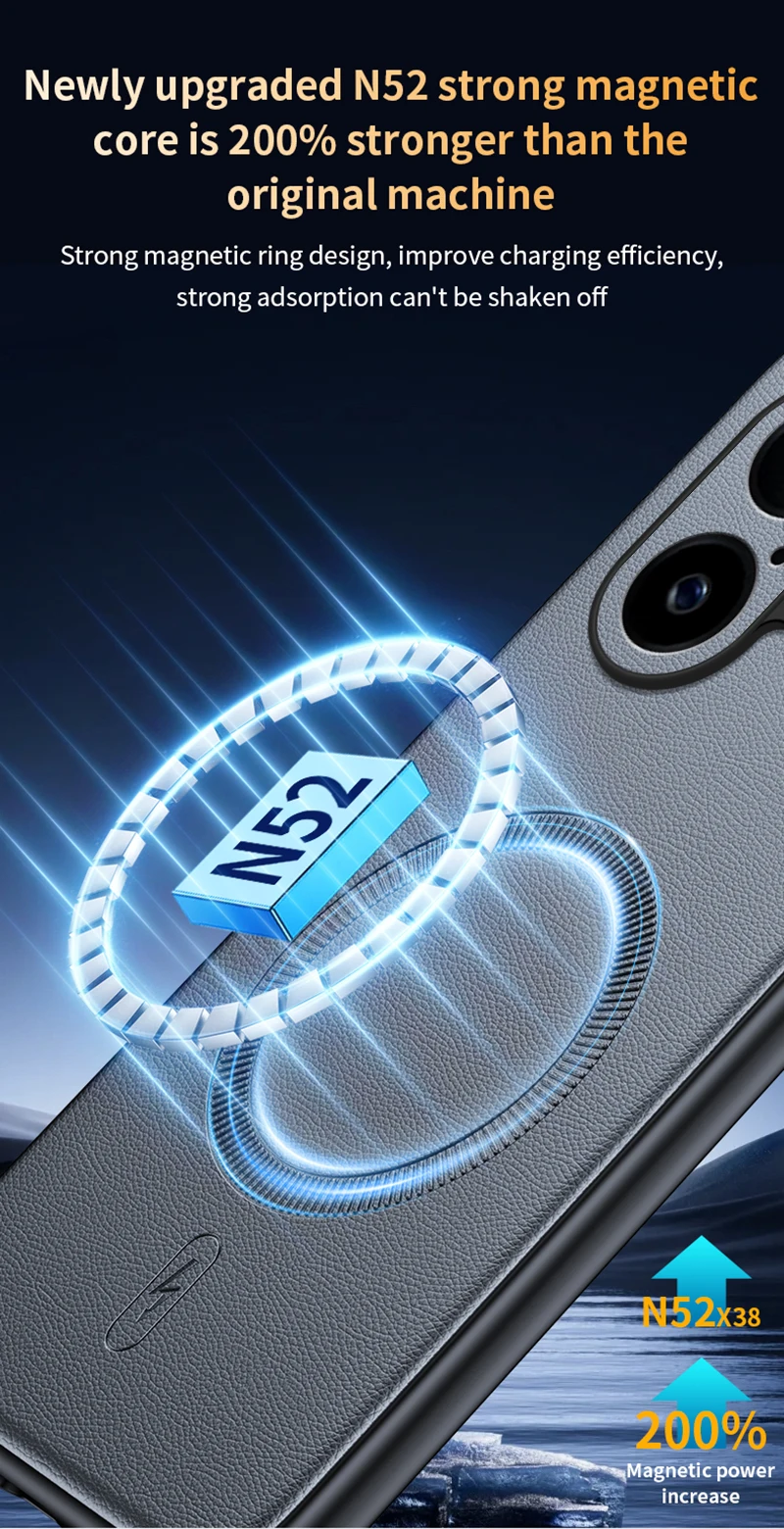 Für VIVO S30 Pro Mini: Magnetische Schutzhülle aus Leder, Anti-Fingerabdruck, rutschfest, aus PC+TPU. – Detail 9