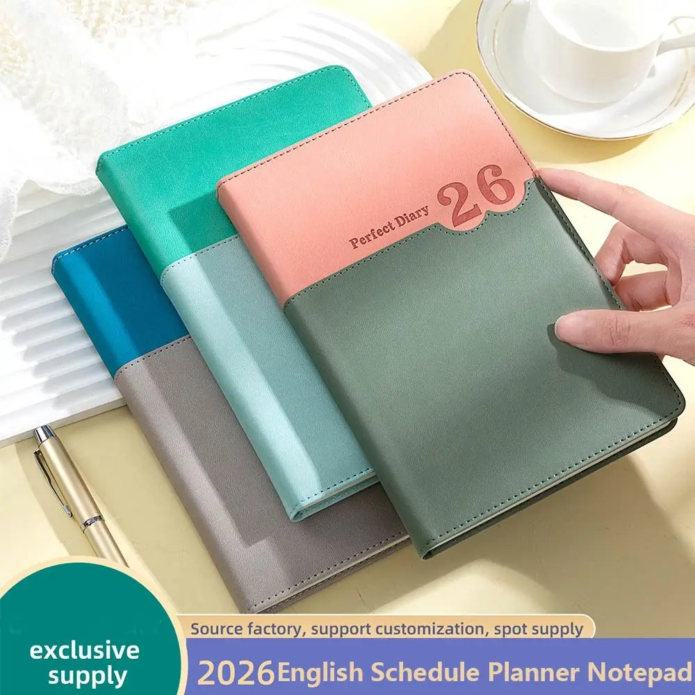 

365 Days 2026 Schedule Planner Notepad English Thick Paper A5 Agenda Planning Notebook Wear-resistant Efficiency