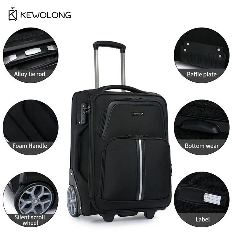 حقيبة سفر من قماش أكسفورد ذات سعة كبيرة، حقيبة سفر مع قفل TSA بعجلات ضخمة قابلة للفصل، حقيبة عربة متينة للطلاب #5