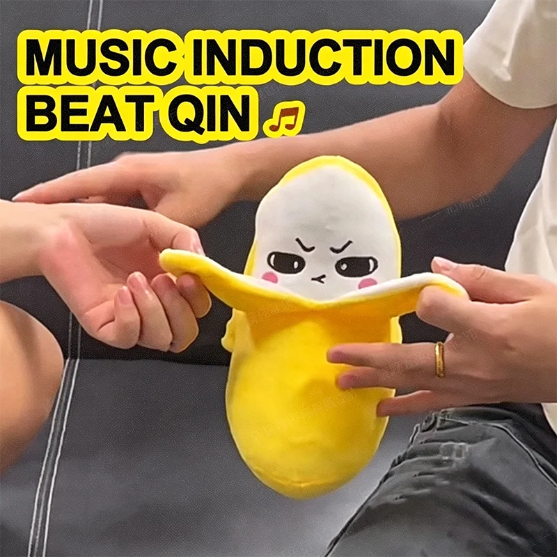 Hot Kids Banana Fruit Induction Beat Toy Creative Music Dolls Kawaii Parent-child Toys Sensory Party Game Collectible Toy