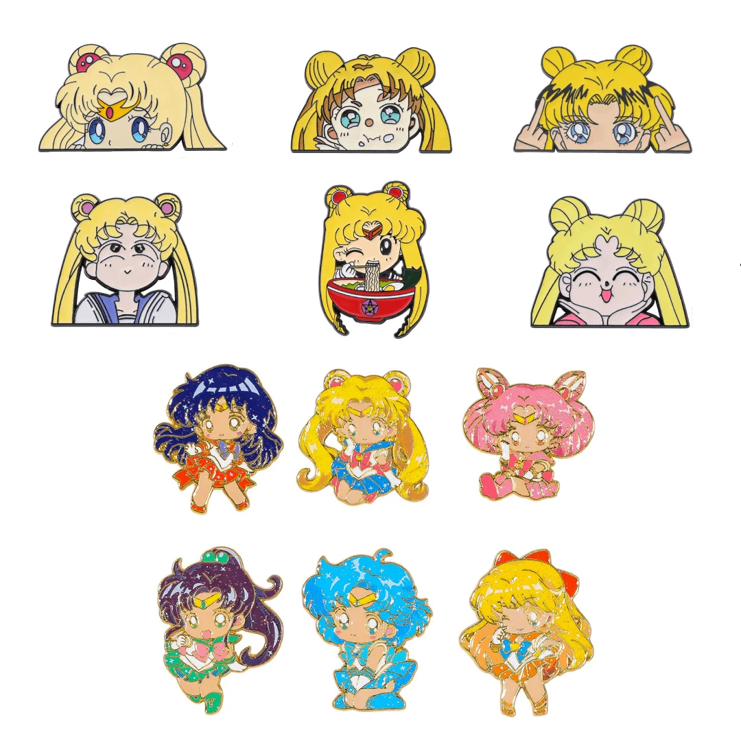 Cartoon character brooch, funny expressions, metal badges, small accessories, hat pins, brooches, bag charms