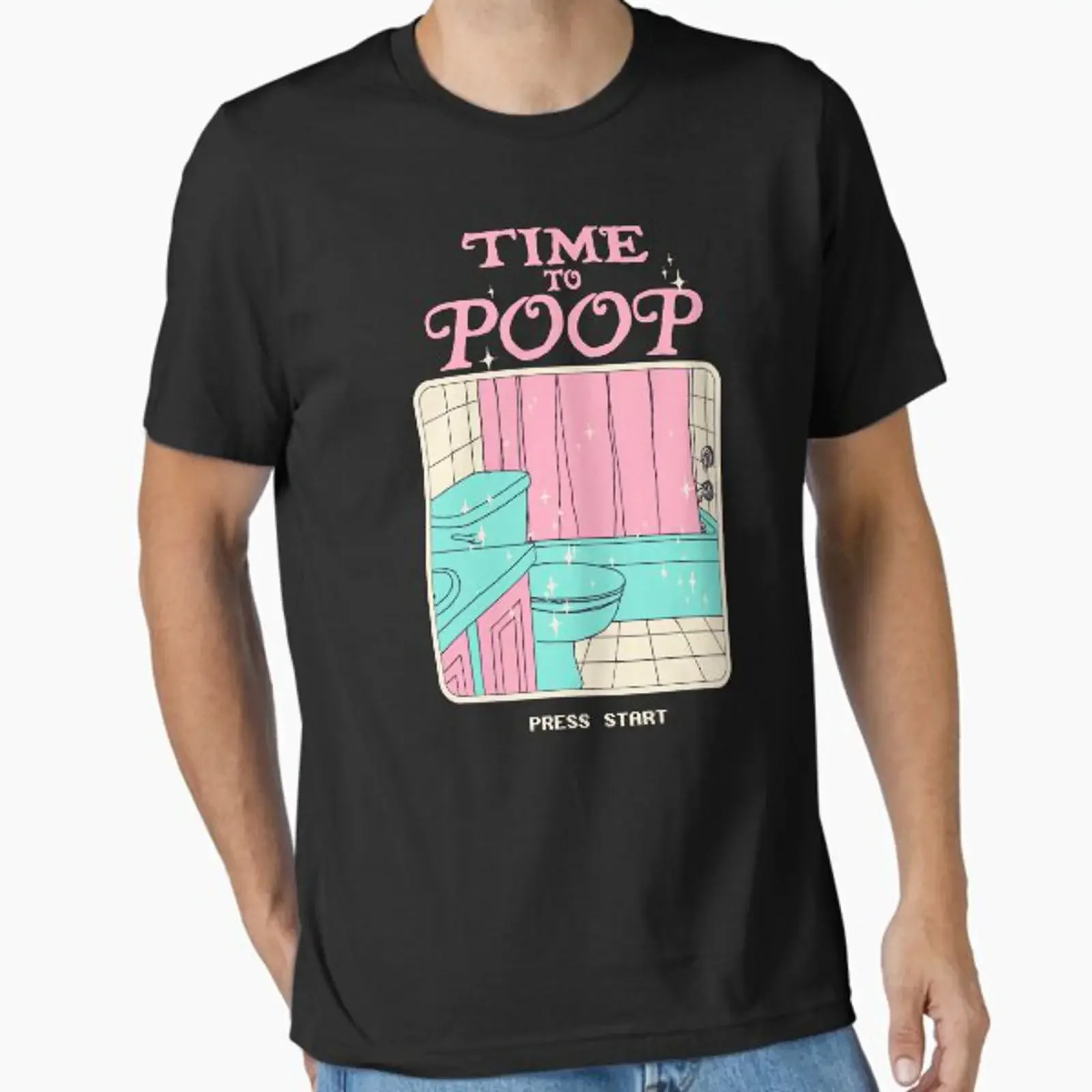 Time To Poop Essential T Shirt vintage Washed homme designer clothes Comfortable Unisex Stretched Top For Everyday Wear Soft