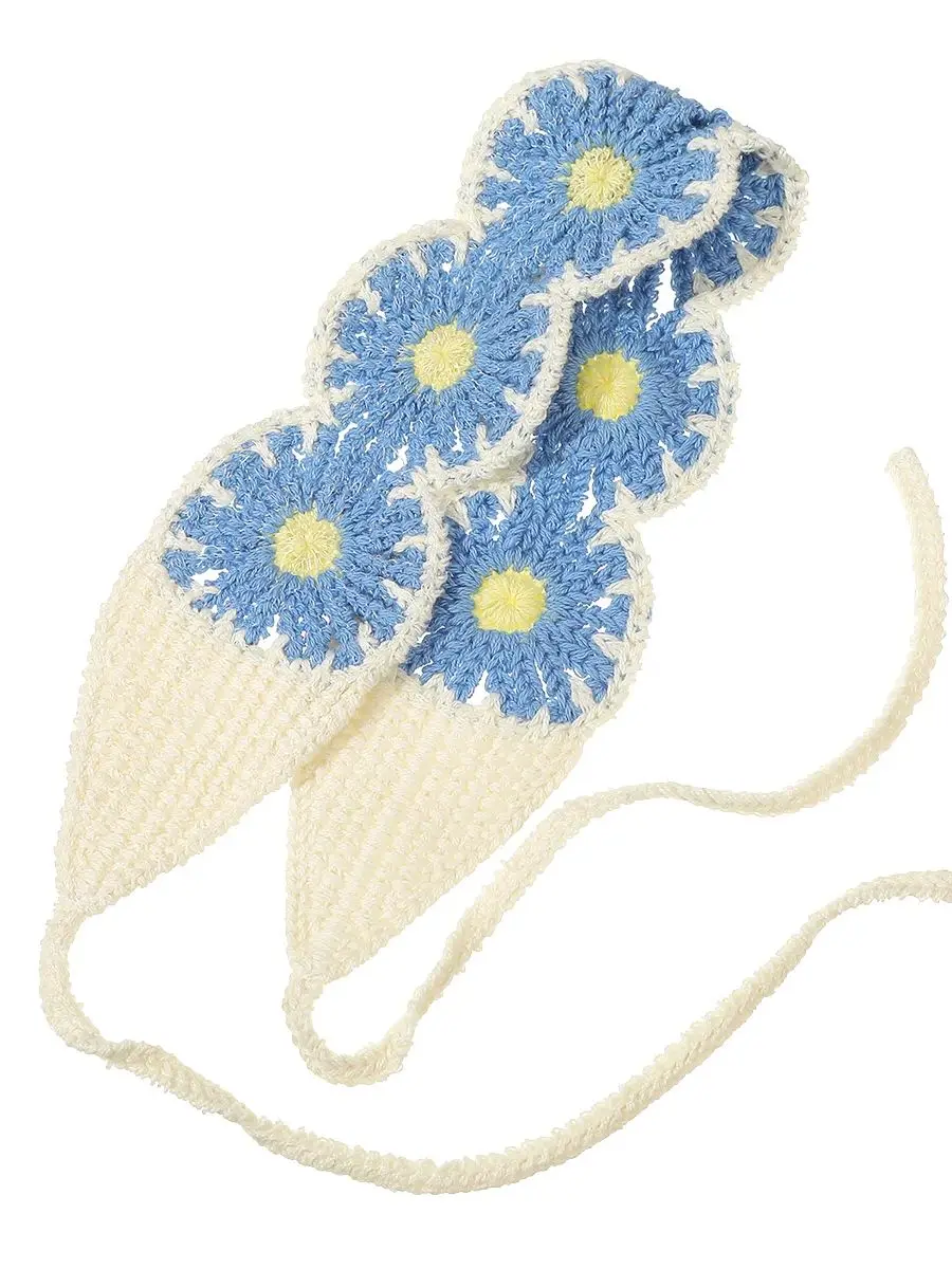 AWAYTR fleurs Turban bandeaux tricoté fleur bandeau pansement plage Bandana dames voyage Hawaii cheveux accessoires