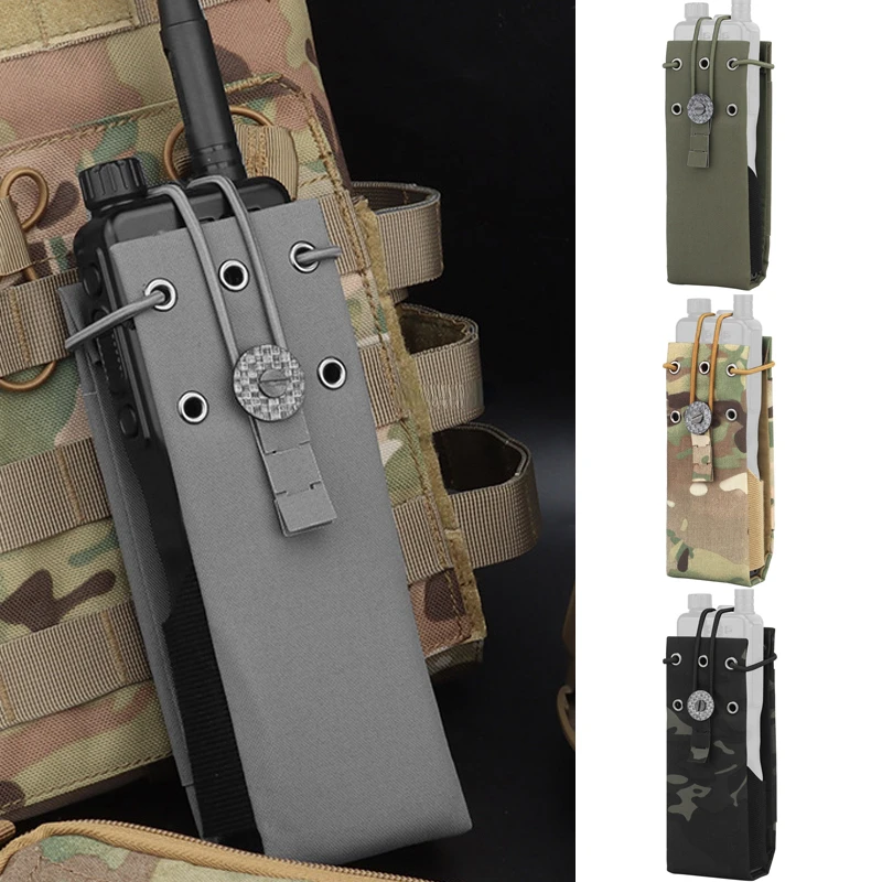 

Tactical Molle Radio Walkie Talkie Pouch Outdoor CS Hunting Radio Holder Bag for MPU5 PRC-163 152 148 Interphone Carrier Packs