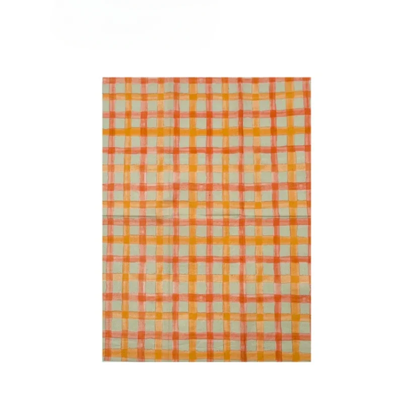 20pcs 33*40cm 2-Ply Orange Plaid Printed Napkins Holiday Party Decoration Colourful Tissue Paper DIY Butterfly Bone Bart Paper