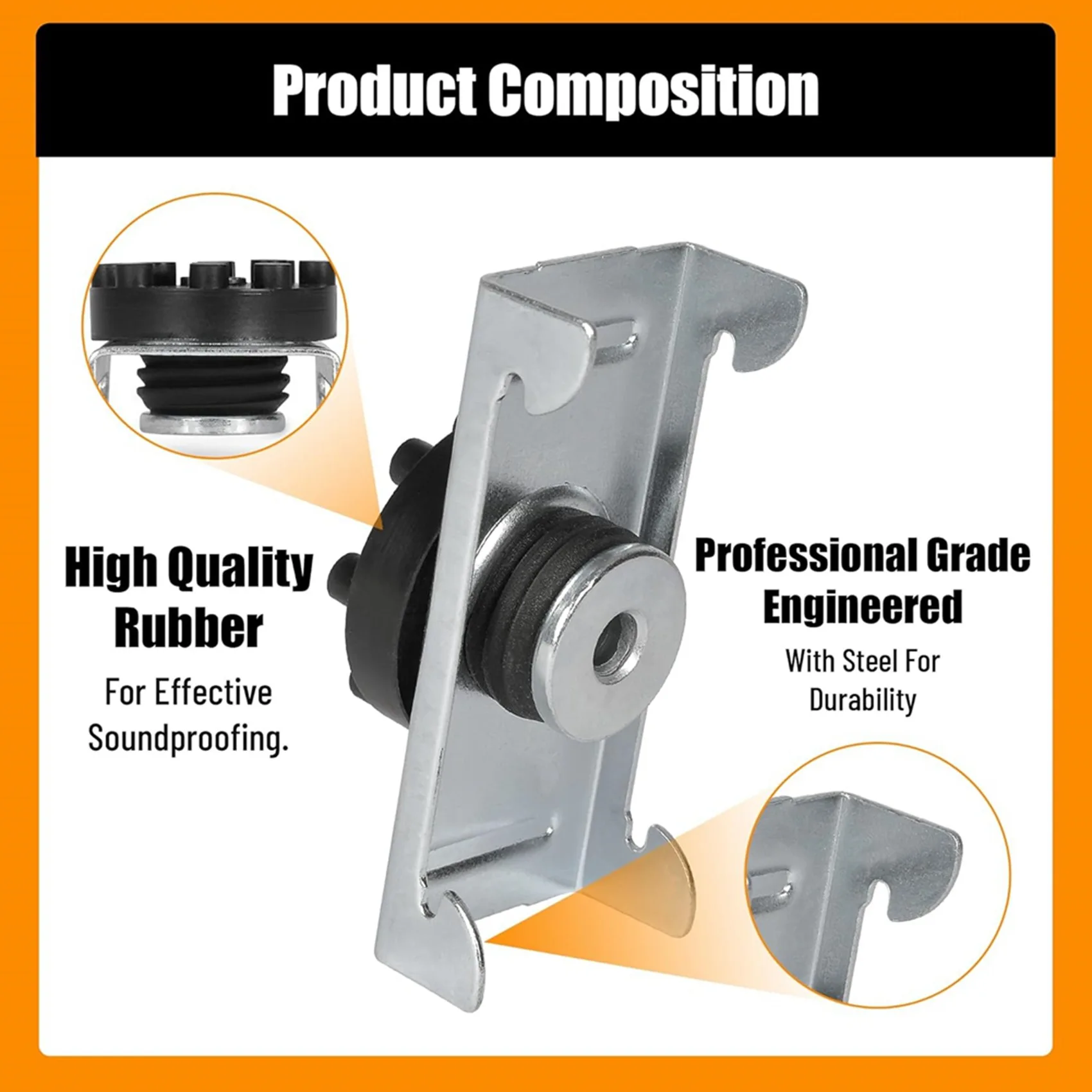 IALJ-Sound Isolation Clips 24Pack Sound Proofing Mounting Clips - Reduces Noise From Noisy Neighbours - Drywall Soundproofing