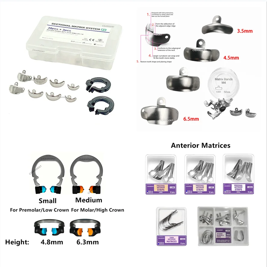 

Dental Sectional Matrix Bands System Nickel Titanium Garrison Style Matrix Ring