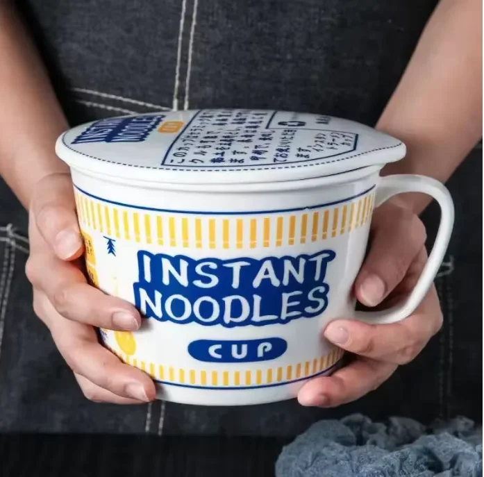 Dim Sum Basket - 1150ml Ceramic Instant Noodle Bowl with