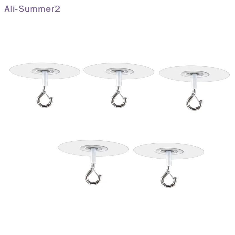 {Summer2} 2/5 Stück selbstklebende Deckenhaken, robust, ohne Bohren, Schlüsselhaken für die Küche, zum Aufhängen von Pflanzen, Windspielen