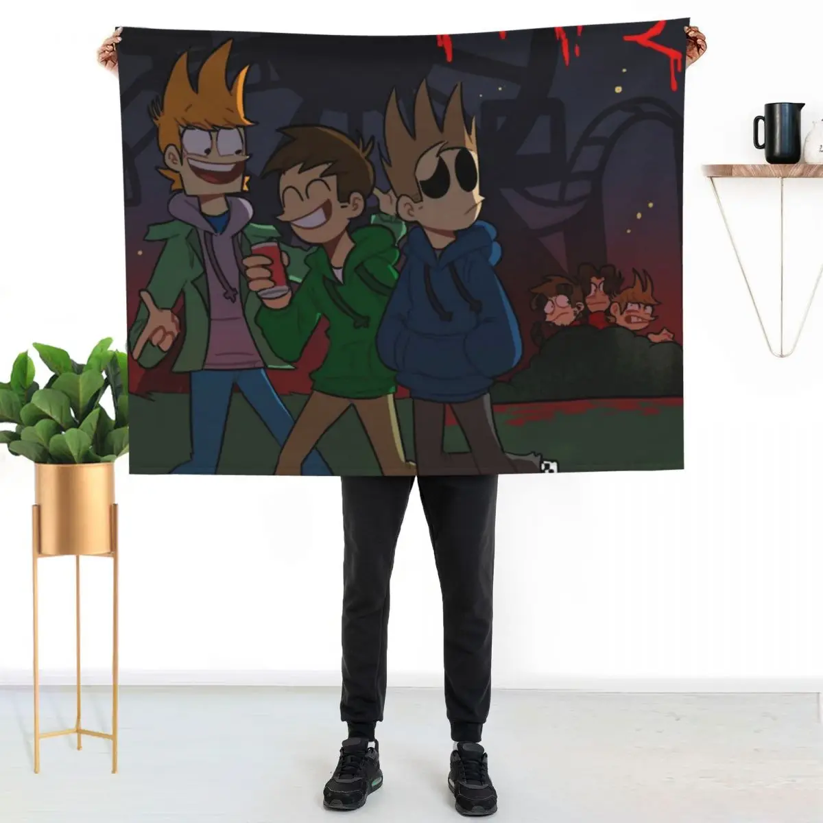 

Eddsworld main characters Throw Blanket Plush Fuzzy Cozy Blanket for Couch Sofa