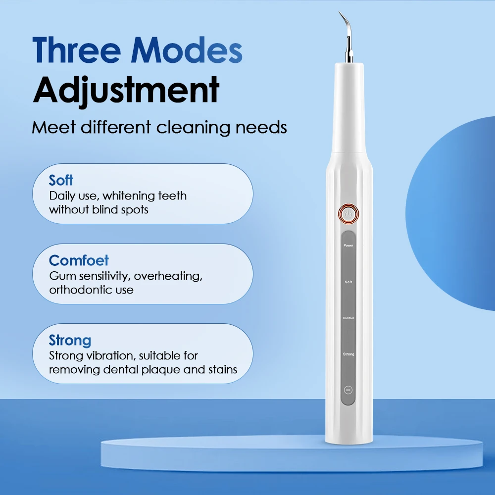 Ultrasonic Dental Calculus Remover Electric Teeth Cleaner Vibration Teeth Plaque Scaler Tartar Removal Oral Care Deep Clean Tool