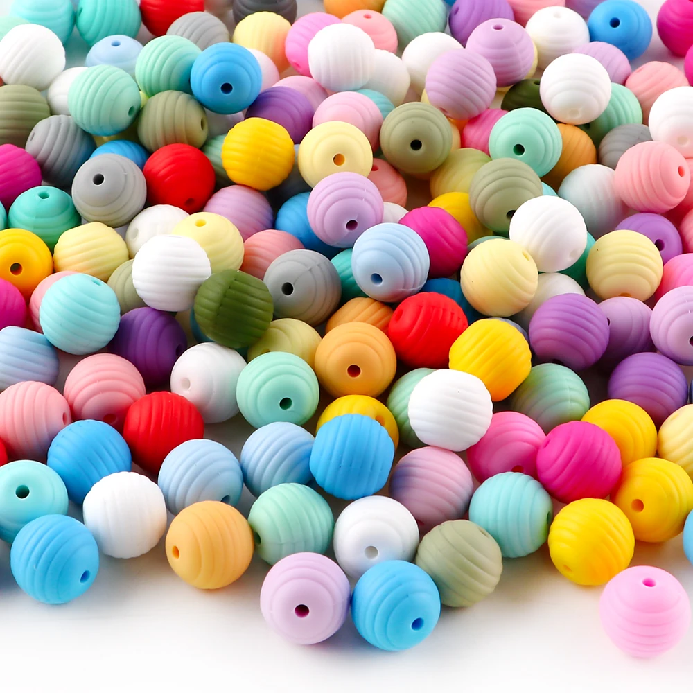 Kovict 20Pcs Beehive Threaded Silicone Beads 14.5mm Round Spiral Beads For Pen Jewelry Marking DIY Bracelet Necklace Accessories