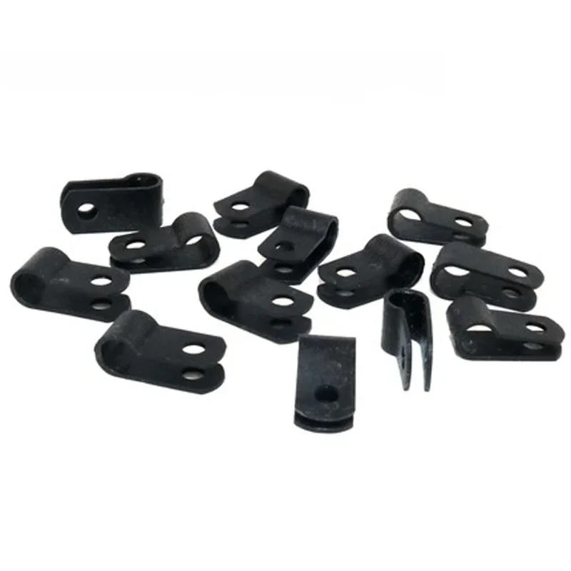 

1Best 40pcs Black R type cable clamp/U-shaped clamp electric cables positioning fixture Screw plastic clip ring buckle