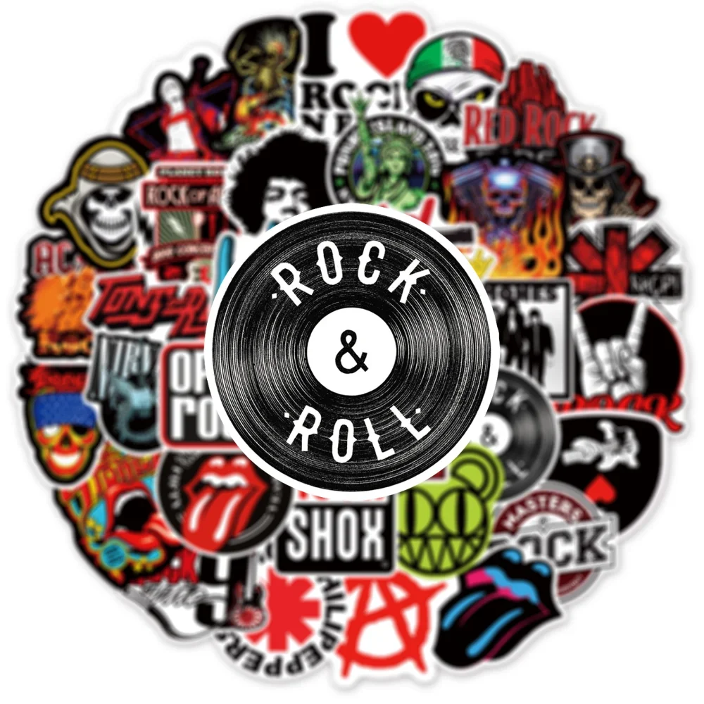 10/50pcs Rock Roll Singer Stickers for Laptop DIY Backpack Water Bottle Bicycle Decal Hot Toy Car Styling Graffiti Sticker