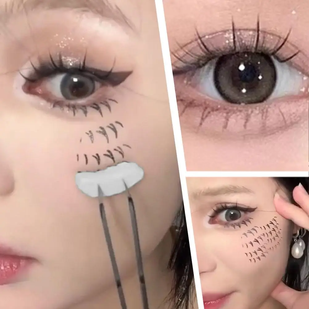 Timbro per ciglia, sigillo per ciglia, timbro in silicone trasparente, ciglia inferiori fai da te con crema per eyeliner nero strumento per trucco cosmetico per le donne A7J2