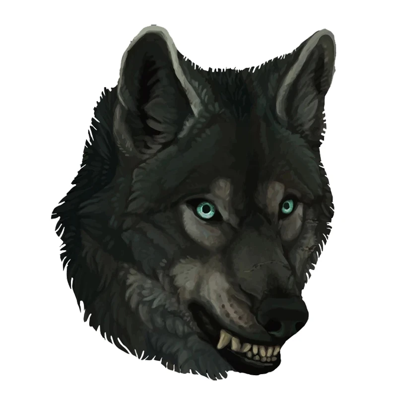 S90273# 12x15cm Hand Drawn Wolf Head Interesting Car Stickers Motorcycle Vinyl Decal Waterproof Windshield Auto Accessories