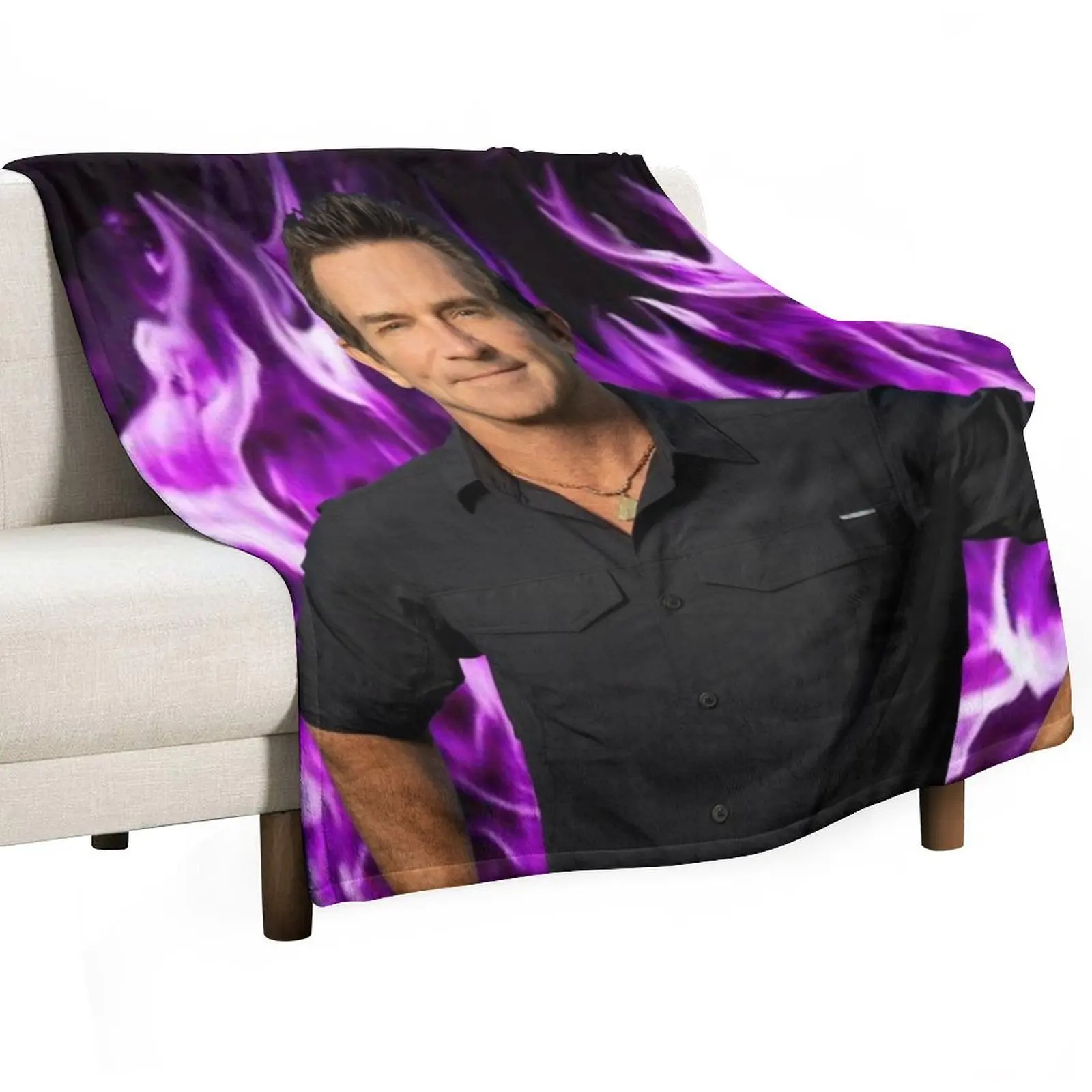 Jeff Probst On Fire Mode Purple Yrs22 Throw Blanket Blankets For Bed cosplay anime Blankets For Baby Personalized Gift Blankets