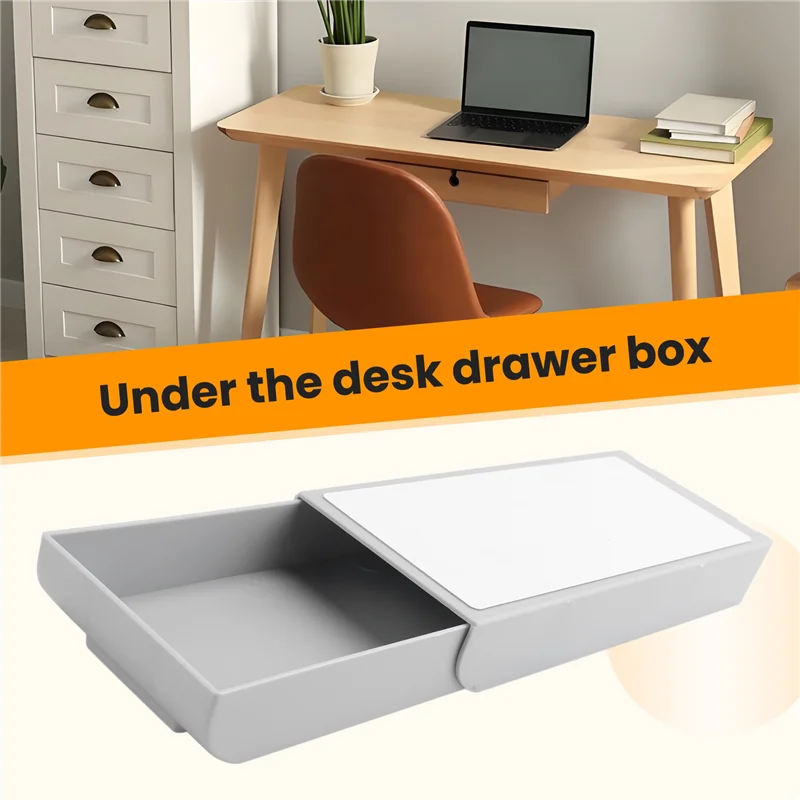 

2 Pcs Self-Adhesive Desk Drawer Desk Drawer Pencil Tray Desk Shelf Pencil Tray Under Desk