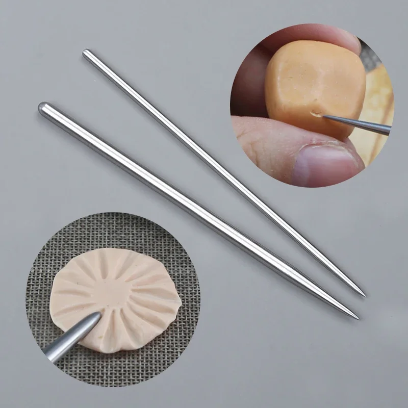 Pottery Modeling Sticks Acupressure Texture Creasing Indentation Pottery Clay Tool Carving Sculpture Clay Stainless Steel Tools