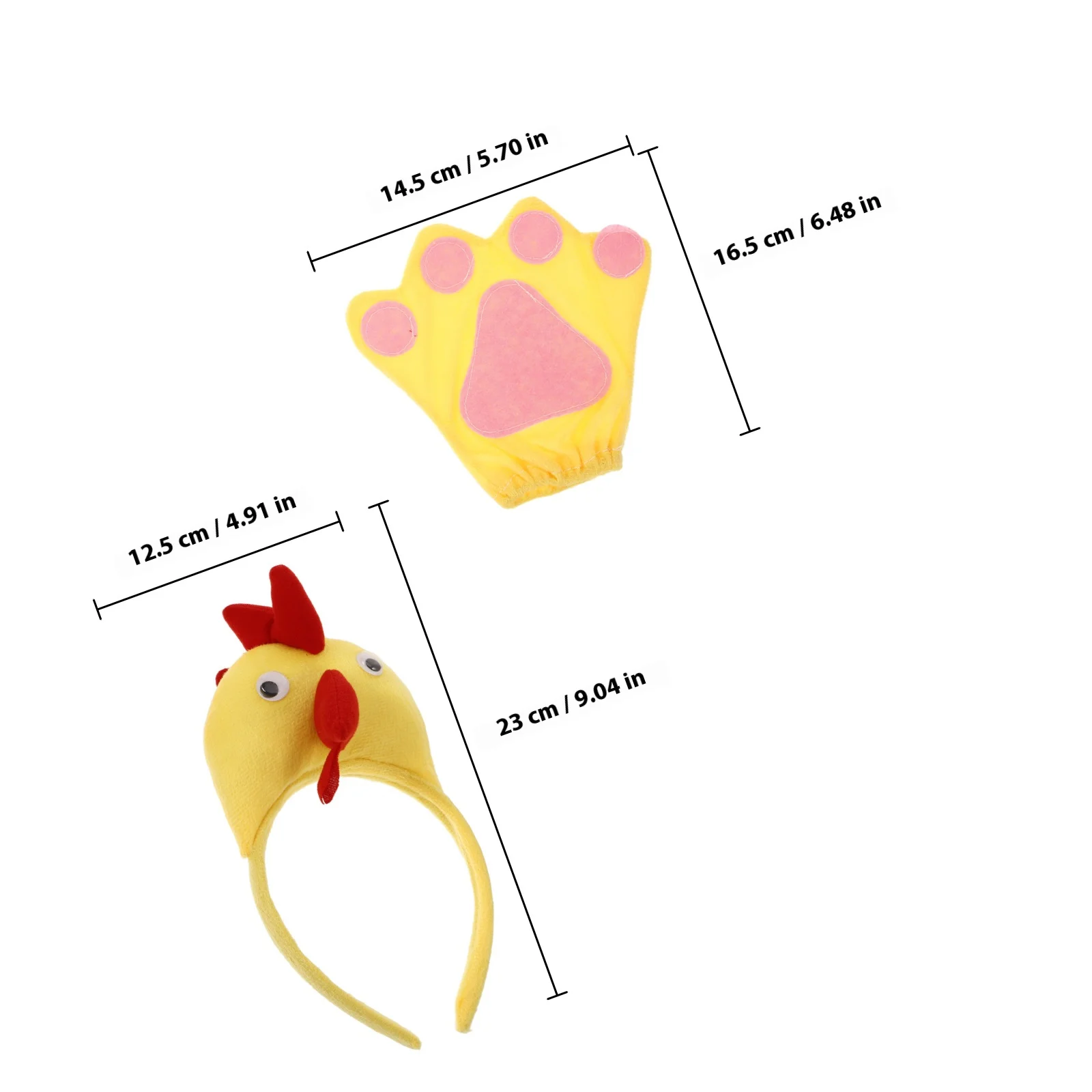 1Set Lovely Chick Headband Tail Gloves Cosplay Accessory for Kids and Adults Party Chick Headband Photo Props Cosplay Supplies