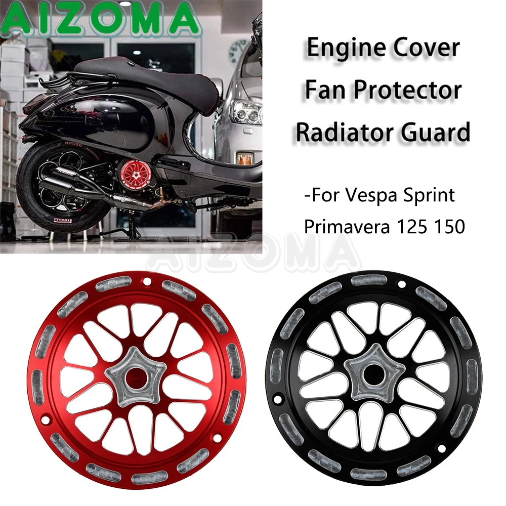 Motorcycle Fan Cover Air Scoop Cap for PRIMAVERA 125 150 Sprint 125 150 2013-2021 Scooter Engine Radiator Guard Protector