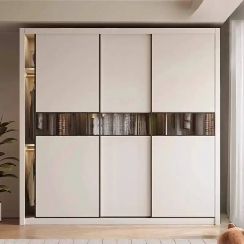 Decoration White Wardrobes Luxury European Cheap Sliding Storage Wardrobes Space Saving Bedroom Armadio Guardaroba Furniture