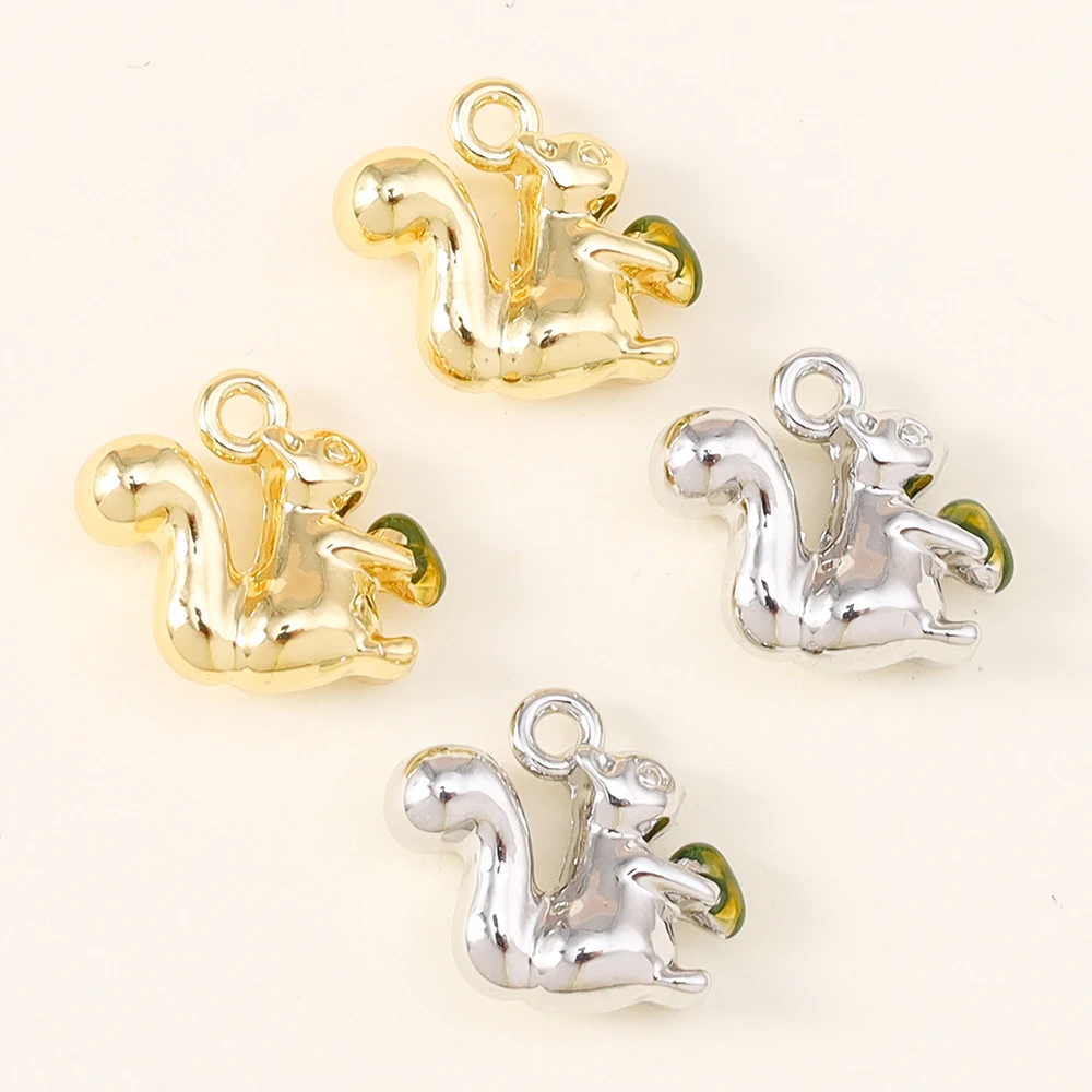 5pcs 11*12mm Dainty Animals Squirrel Charms Pendants for Drop Earrings Handmade Jewelry Making Bracelet Necklaces DIY