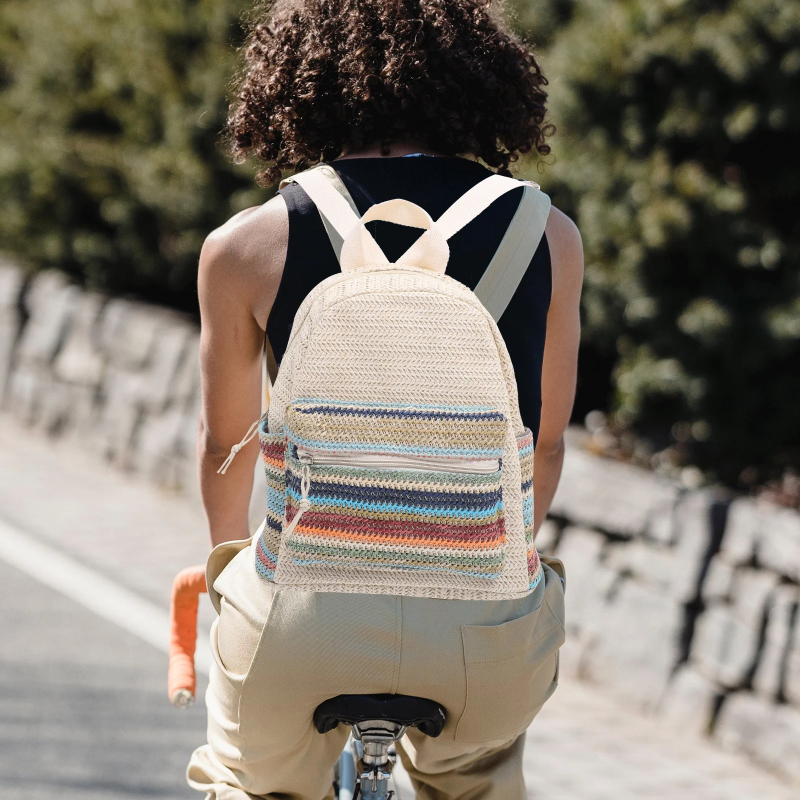 حقيبة ظهر منسوجة من البوليستر، حقيبة مدرسية للسفر خفيفة الوزن للطلاب، كمبيوتر محمول للمشي لمسافات طويلة في الهواء الطلق للاستخدام اليومي، محمولة ومريحة