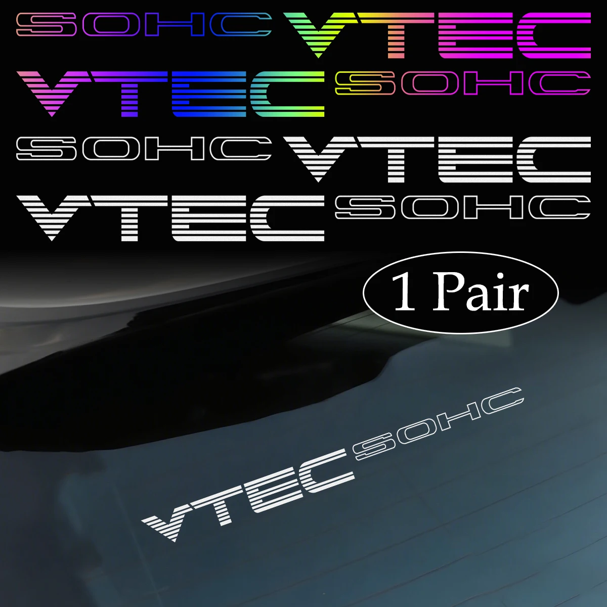 

1 пара виниловых наклеек SOHC VTEC, автомобильный Стайлинг для Civic Si Accord HR-V CR-V JDM Typer, автоаксессуары, наклейки