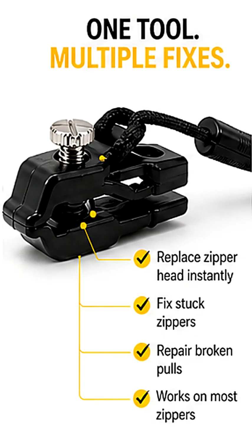 Reißverschluss Reparaturset Universal 2-6pcs Ersatz Zipper Kopf Sofort Reparatur 3 Größen Schieber Fix Kaputte Reißverschlüsse Kleidung Taschen Nähen DIY Zubehör Werkzeuge Praktisch Langlebig Tragbar – Detail 4