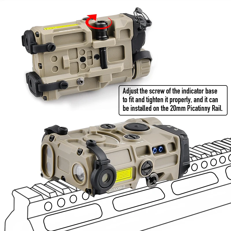 Eotech OGL Nylon plástico rojo verde azul Combo linterna LED con interruptor de presión compatible con riel de 20mm mantener a cero PEQ