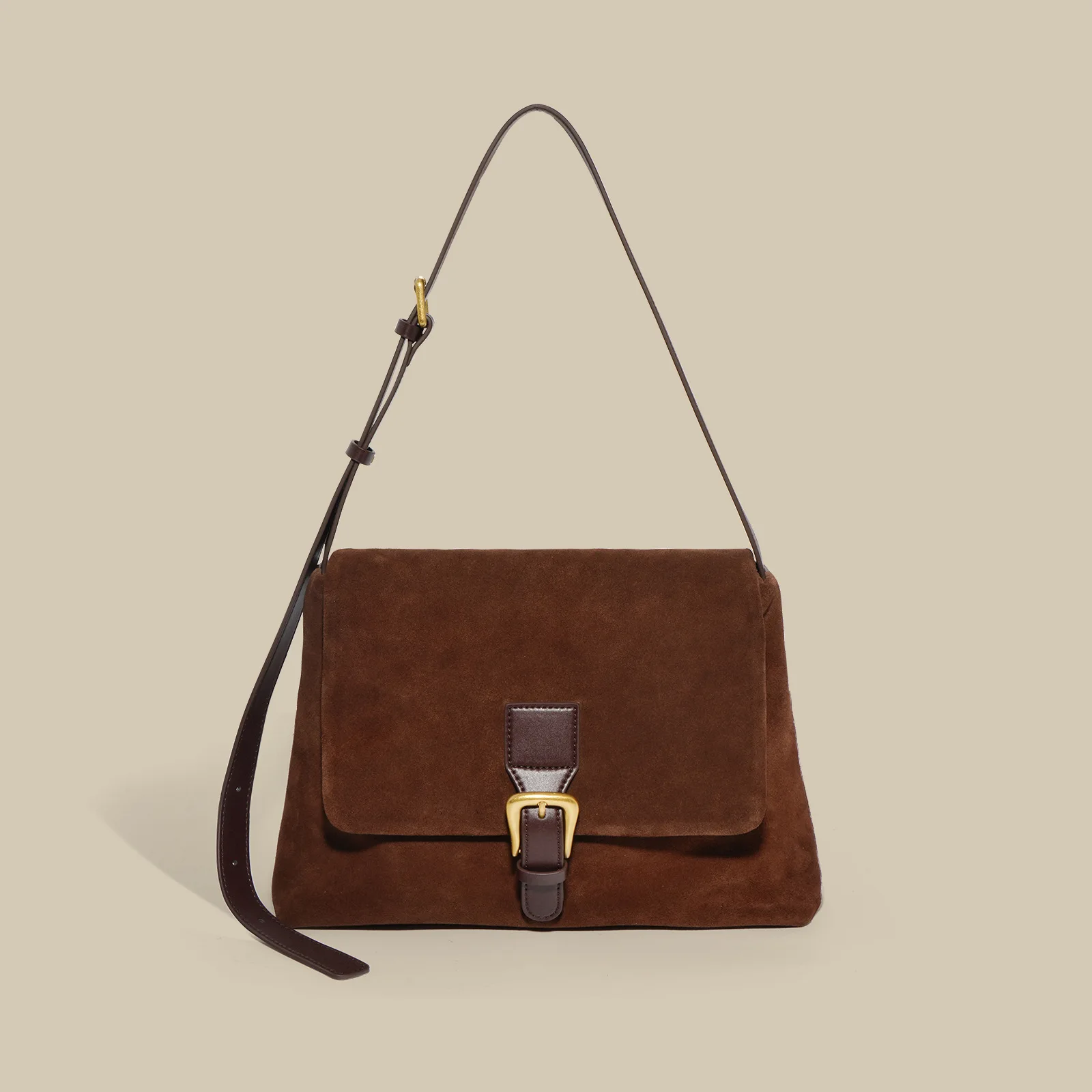 

Leather Tote Bag Women's vintage suede underarm Bag Large capacity commuter frosted cowhide crossbody shoulder bag