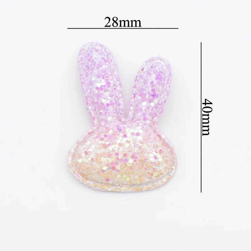 10pcs Glitter Fabric Applique Butterfly Mouse Star Flower Heart Rabbit Bear Cat Fish Baby Patches for DIY Hair Clips Decor
