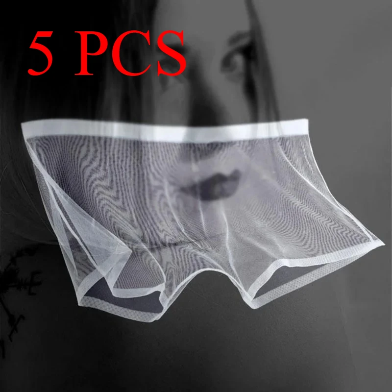 

5 PCS Men's Underwear Transparent Boxers Bulge Ice Silk See Through Underpants Sexy Briefs Low Waist Panties Lingerie Intimates