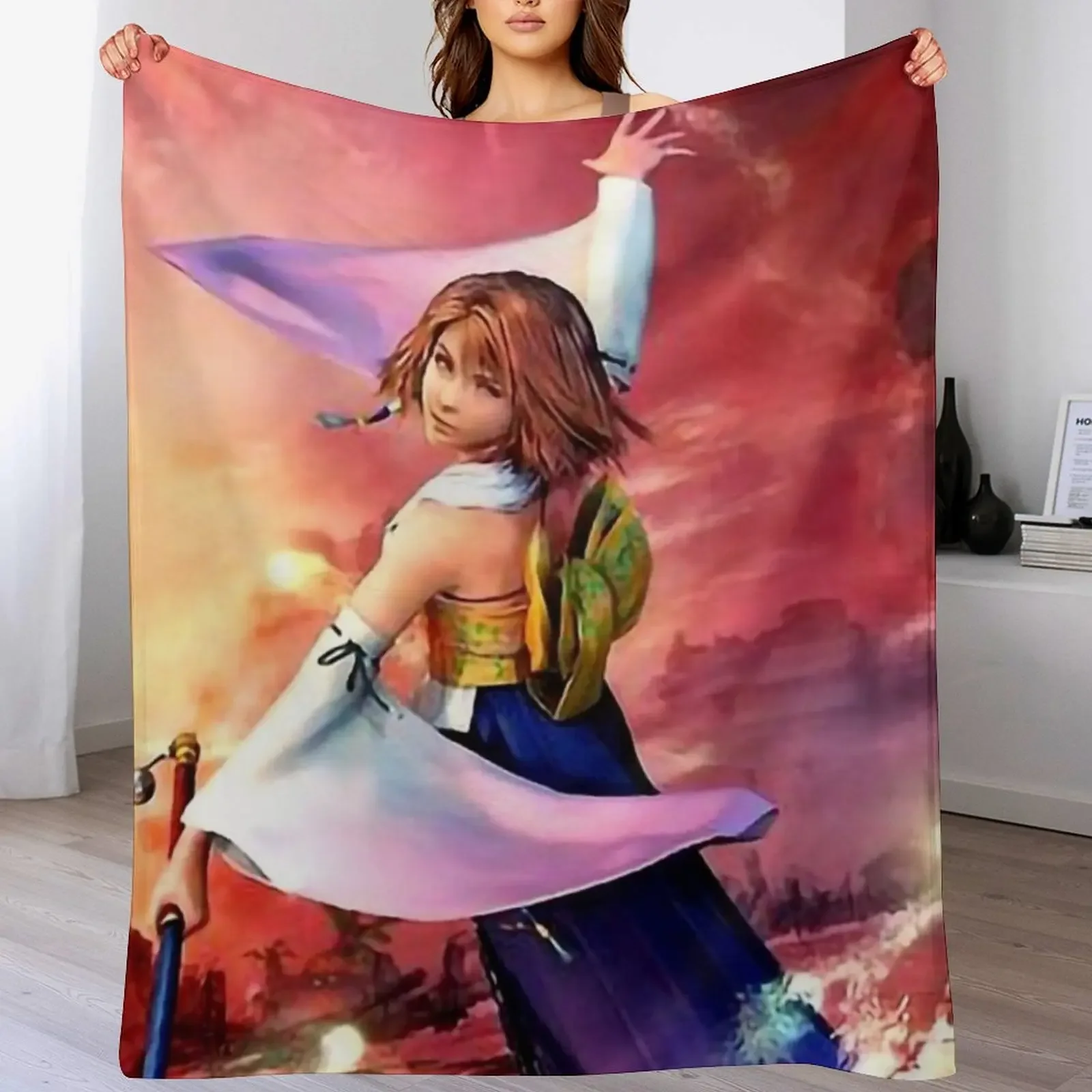 

Beauty Yuna FF X Throw Blanket Blankets Sofas Of Decoration warm for winter Plush Quilt Blankets