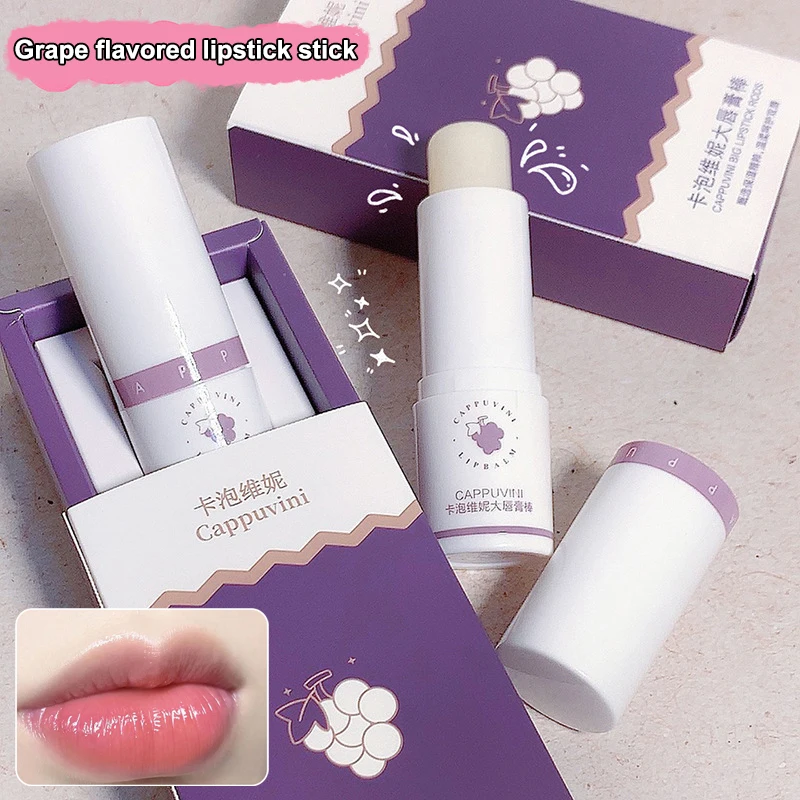 1Pc Cappuvini Druif Lippenstift Stok 8g Hydraterende & Voedende Hydraterende Lippenbalsem Voor Winter Kalmerende Tender lippen Huidverzorging