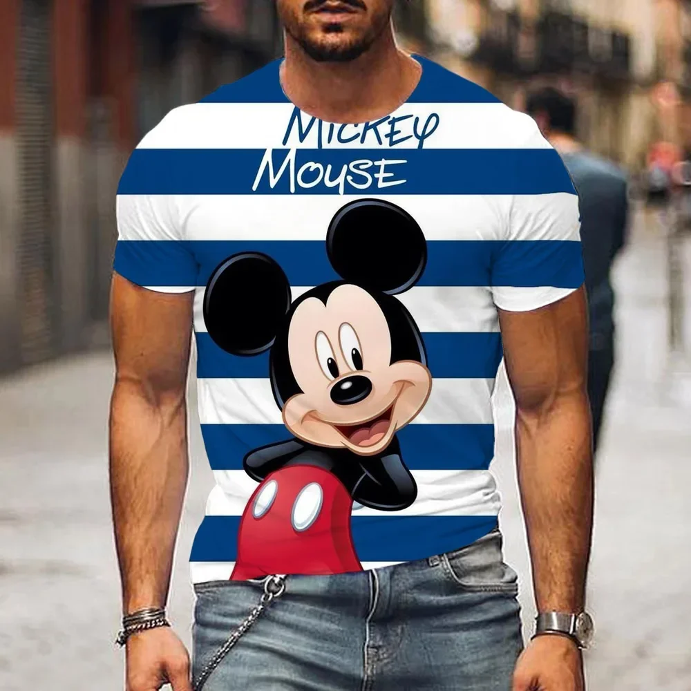 Disney Men\'s T Shirt Mickey Mouse 3d Printed Cartoon TShirts Male Summer Couple T-shirt Street Tops Tee