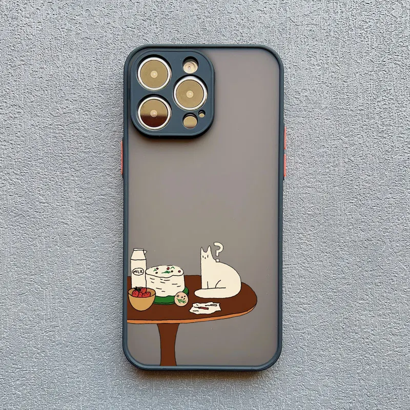 Niedliche Cartoon-Katzen-Illustrations-Handyhülle für iPhone 17 16 15 Pro Max Hüllen iPhone 14 13 12 11 Pro Max Mini XS XR X 16 PlusCover – Detail 9