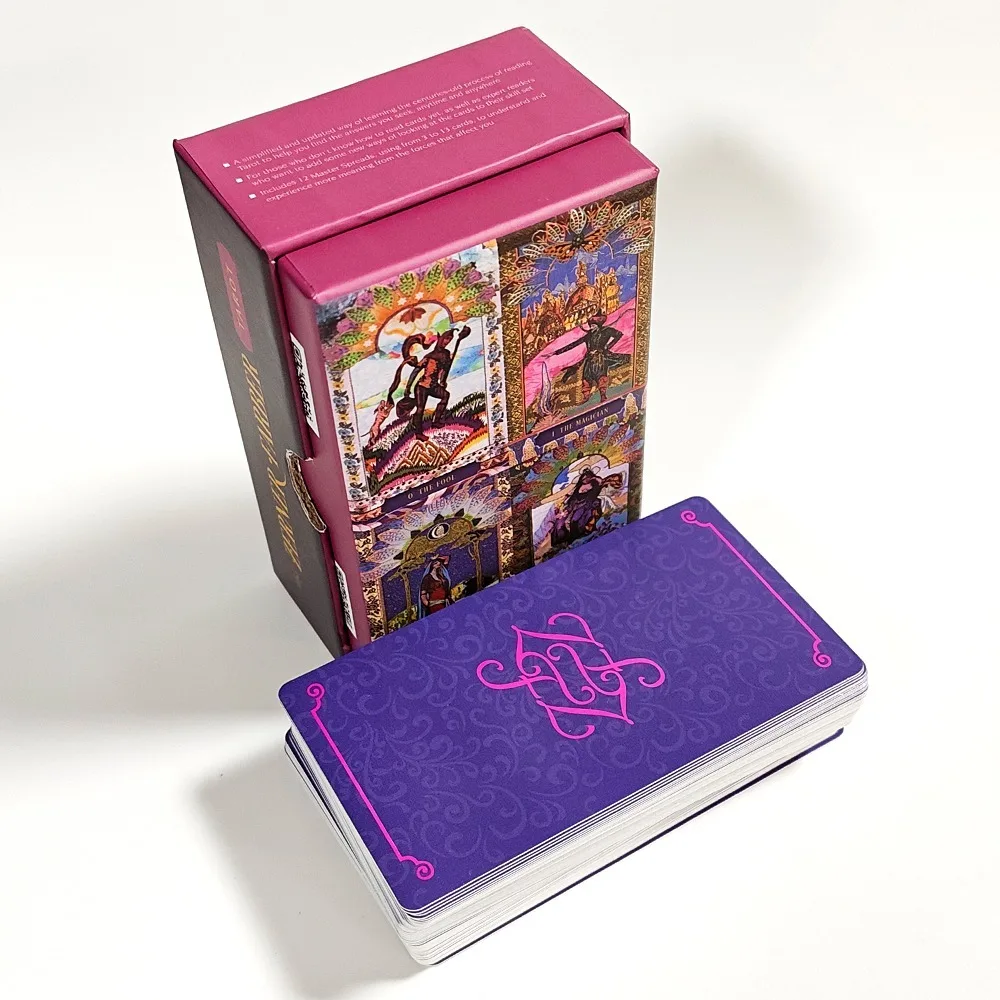 Jeu de tarot Zerner-Farber à double gaufrage, 78 cartes de tarot artistiques en collage, outil de divination spirituelle dans une boîte rigide 10,5*6 cm