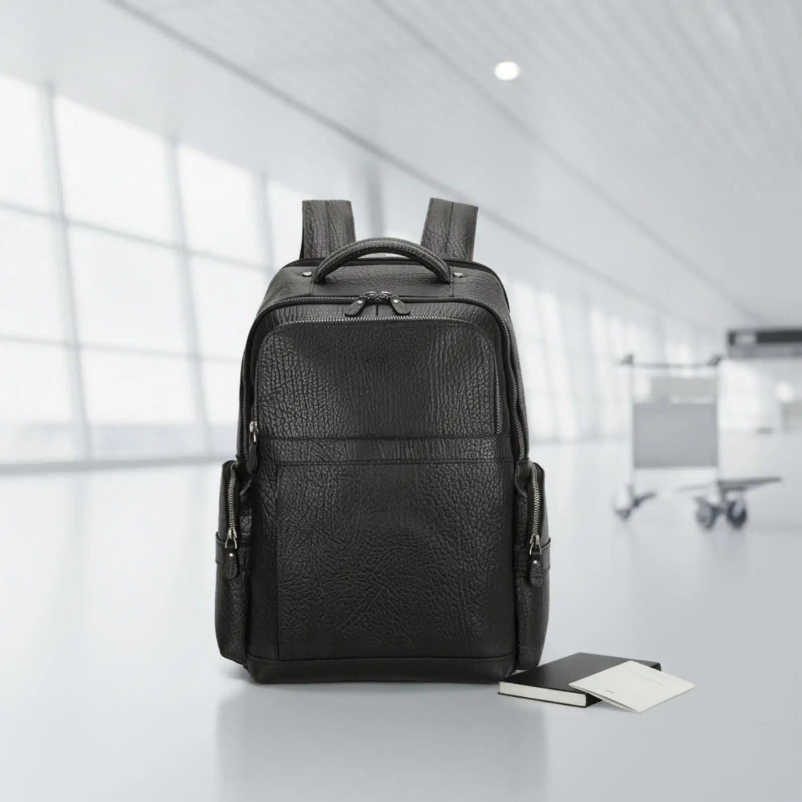 Travel Rucksack Leather Backpack for Men Women 15 Inch Laptop Compartment Weekend Hiking Bag